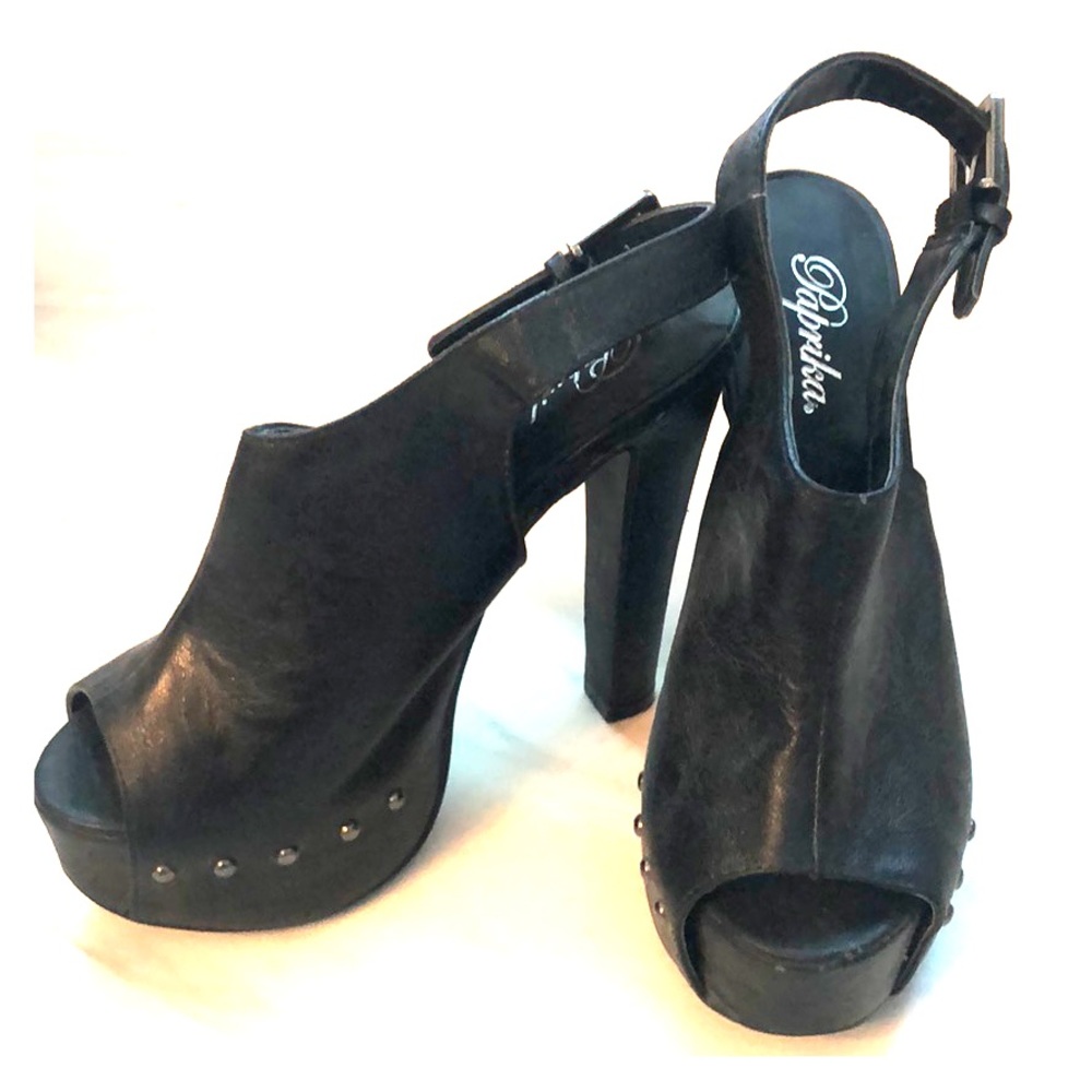Black platform heels